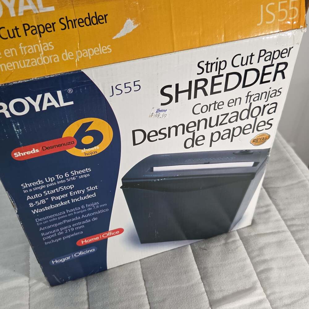 Royal JS55 6-Sheet Strip-Cut Paper Shredder with Wastebasket